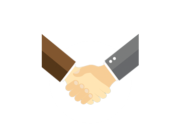 A graphic of two people shaking hands