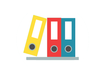 A graphic of a stack of documents